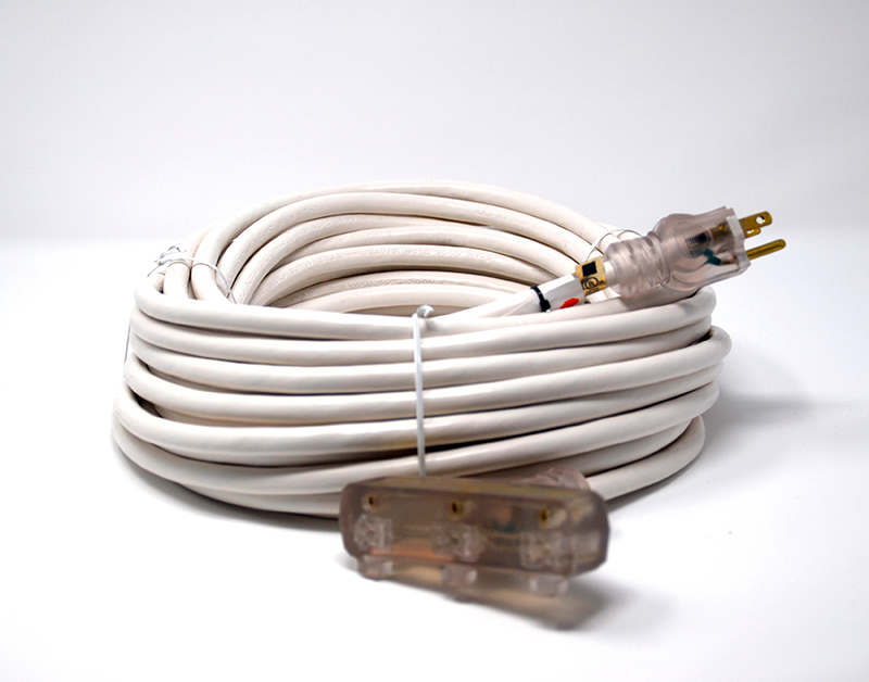 15' White 12/3-3 Flat Line Convention OSHA Extension Power Cord Light Ends - Image 2